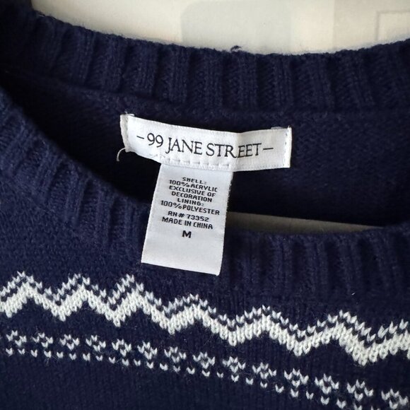 99 Jane Street | EUC Ugly Christmas Sweater Light-Up Santa Blue Size Medium - Picture 7 of 7